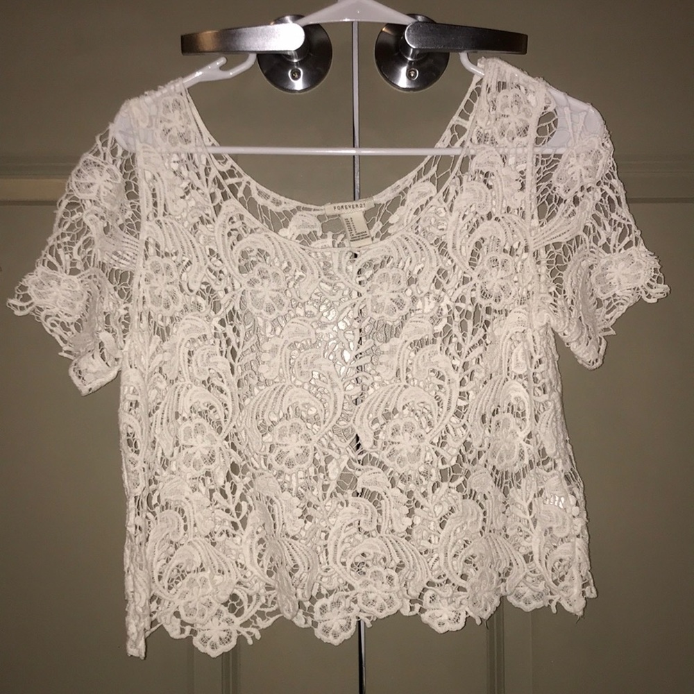 White see through top